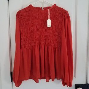 NWT Autumn Rust Babydoll Top